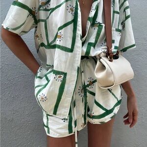 Green and White Patterned Set - BRAND NEW NEVER WORN